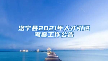 洛宁县2021年人才引进考察工作公告