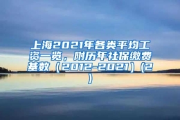 上海2021年各类平均工资一览，附历年社保缴费基数（2012-2021）(2)