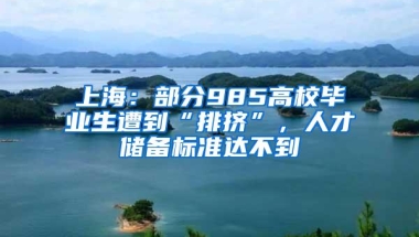 上海：部分985高校毕业生遭到“排挤”，人才储备标准达不到