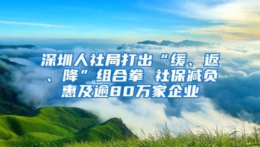 深圳人社局打出“缓、返、降”组合拳 社保减负惠及逾80万家企业