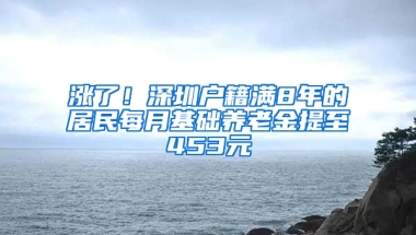 涨了！深圳户籍满8年的居民每月基础养老金提至453元