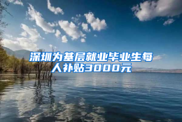 深圳为基层就业毕业生每人补贴3000元