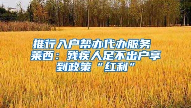 推行入户帮办代办服务 莱西：残疾人足不出户享到政策“红利”