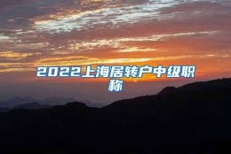 2022上海居转户中级职称