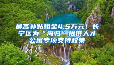 最高补贴租金4.5万元！长宁区为“海归”提供人才公寓专项支持政策