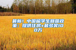 最新！中国留学生回国政策：提供住房+最多奖100万