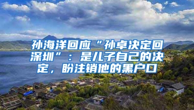 孙海洋回应“孙卓决定回深圳”：是儿子自己的决定，盼注销他的黑户口