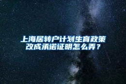 上海居转户计划生育政策改成承诺证明怎么弄？