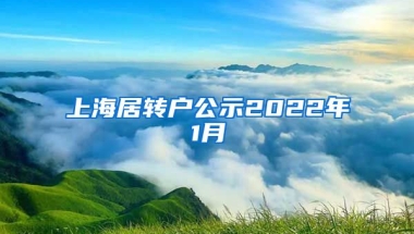 上海居转户公示2022年1月