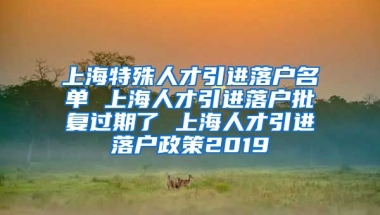 上海特殊人才引进落户名单 上海人才引进落户批复过期了 上海人才引进落户政策2019