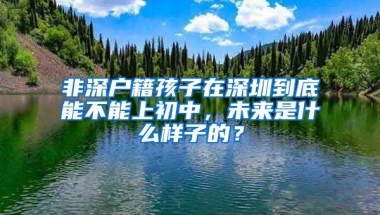 非深户籍孩子在深圳到底能不能上初中，未来是什么样子的？