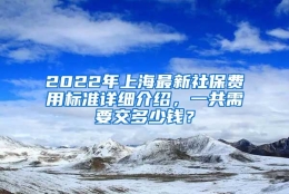 2022年上海最新社保费用标准详细介绍，一共需要交多少钱？