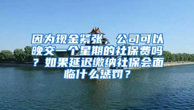 因为现金紧张，公司可以晚交一个星期的社保费吗？如果延迟缴纳社保会面临什么惩罚？