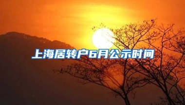 上海居转户6月公示时间