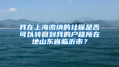 我在上海缴纳的社保是否可以转回到我的户籍所在地山东省临沂市？