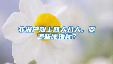 非深户想上四大八大，要哪些硬指标？