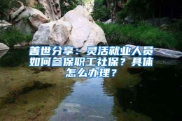 善世分享：灵活就业人员如何参保职工社保？具体怎么办理？