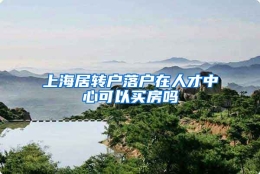 上海居转户落户在人才中心可以买房吗