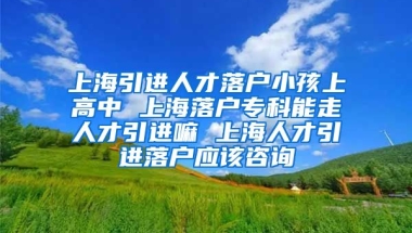 上海引进人才落户小孩上高中 上海落户专科能走人才引进嘛 上海人才引进落户应该咨询