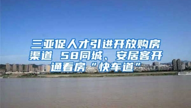 三亚促人才引进开放购房渠道 58同城、安居客开通看房“快车道”