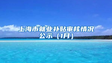 上海市就业补贴审核情况公示（1月）