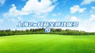 上海2w月薪全额社保多少