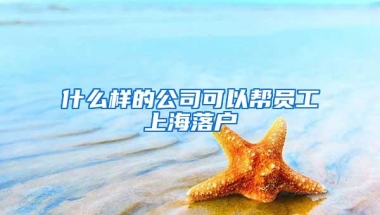 什么样的公司可以帮员工上海落户