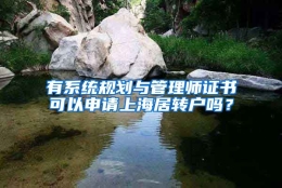 有系统规划与管理师证书可以申请上海居转户吗？