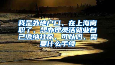 我是外地户口、在上海离职了、想办理灵活就业自己缴纳社保、可以吗、需要什么手续