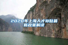 2020年上海人才补贴最新政策解读