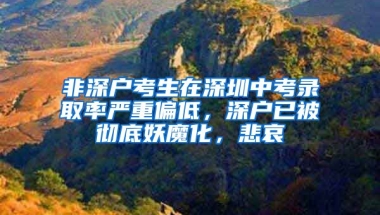 非深户考生在深圳中考录取率严重偏低，深户已被彻底妖魔化，悲哀