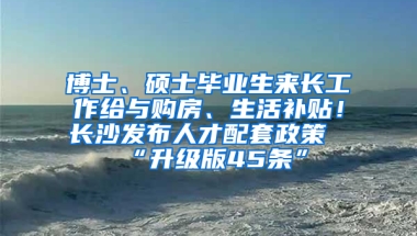 博士、硕士毕业生来长工作给与购房、生活补贴！长沙发布人才配套政策“升级版45条”