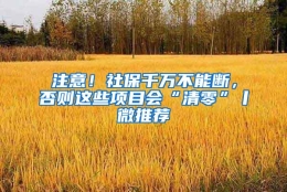 注意！社保千万不能断，否则这些项目会“清零”丨微推荐