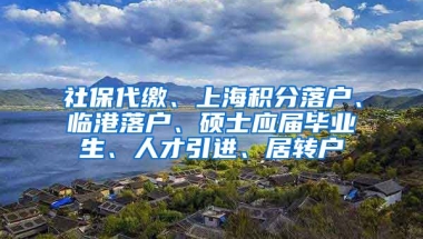 社保代缴、上海积分落户、临港落户、硕士应届毕业生、人才引进、居转户