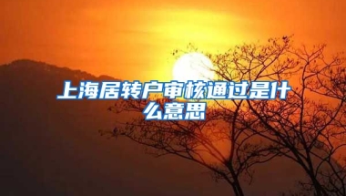 上海居转户审核通过是什么意思