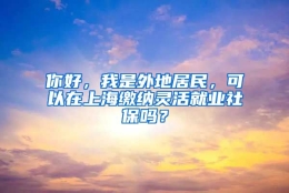 你好，我是外地居民，可以在上海缴纳灵活就业社保吗？