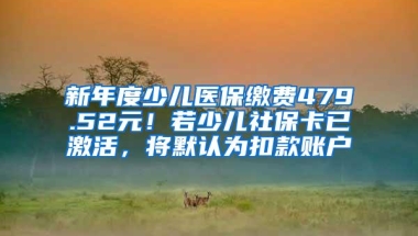 新年度少儿医保缴费479.52元！若少儿社保卡已激活，将默认为扣款账户