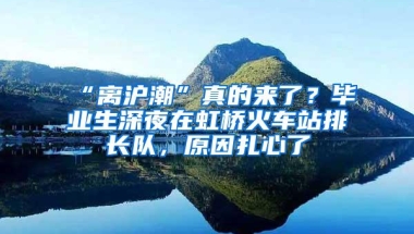 “离沪潮”真的来了？毕业生深夜在虹桥火车站排长队，原因扎心了