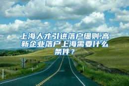 上海人才引进落户细则,高新企业落户上海需要什么条件？