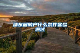 浦东居转户什么条件容易通过