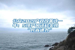 公安2021户政改革这一年：5项户口迁移实现“跨省通办”