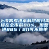 上海高考进本科院校只需排在全市前80%，但想进985／211可不简单