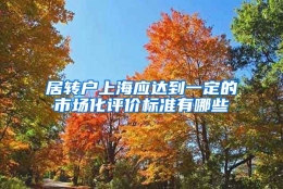 居转户上海应达到一定的市场化评价标准有哪些