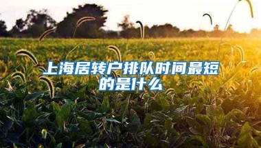 上海居转户排队时间最短的是什么