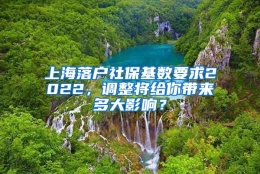 上海落户社保基数要求2022，调整将给你带来多大影响？