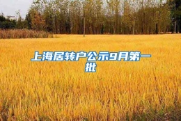 上海居转户公示9月第一批