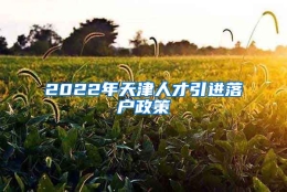 2022年天津人才引进落户政策