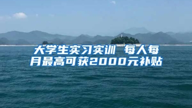 大学生实习实训 每人每月最高可获2000元补贴