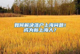 如何解决落户上海问题！成为新上海人？