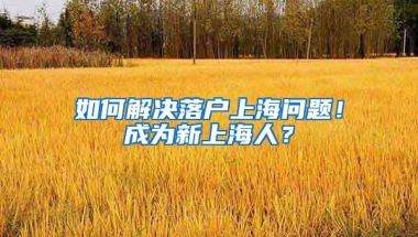 如何解决落户上海问题！成为新上海人？